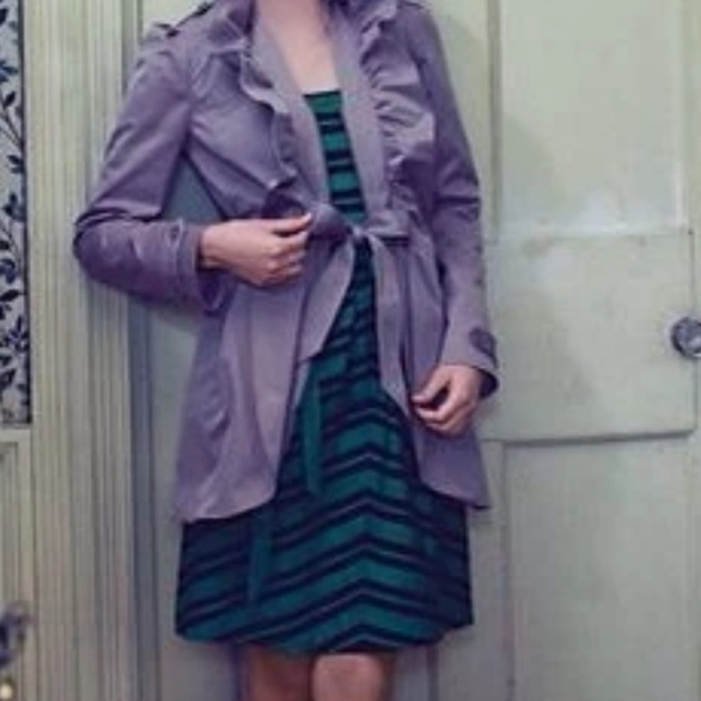 Anthropologie Moulinette Soeurs Green/Navy Striped Strapless Dress | Size 6